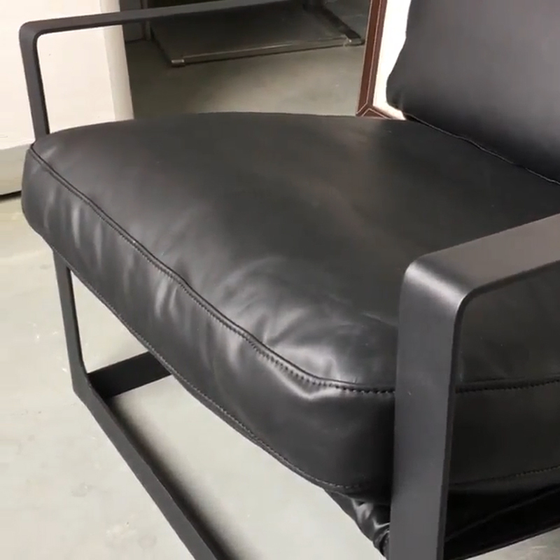 Leather Metal Base Modern Furniture Living Room Chair