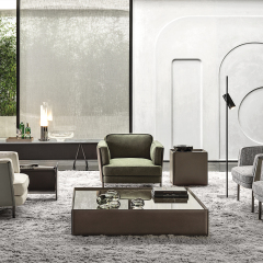 Stainless steel in titanium black which cover with hard-leather chair