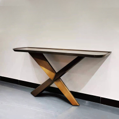 Metal X Shaped Base Modern Italian Style Console Table