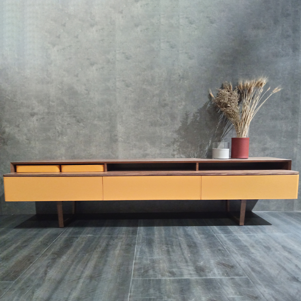 Walnut wood base lacquered in walnut original color TV Stand
