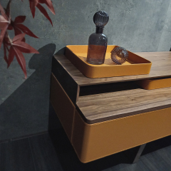 Walnut wood base lacquered in walnut original color TV Stand