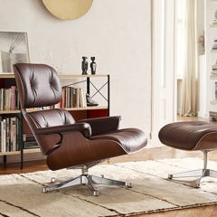 Leather Relaxing Modern Leisure Chair with Ottoman