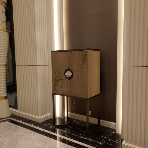 Antique Style Furniture With Metal Base Storage Cabinet