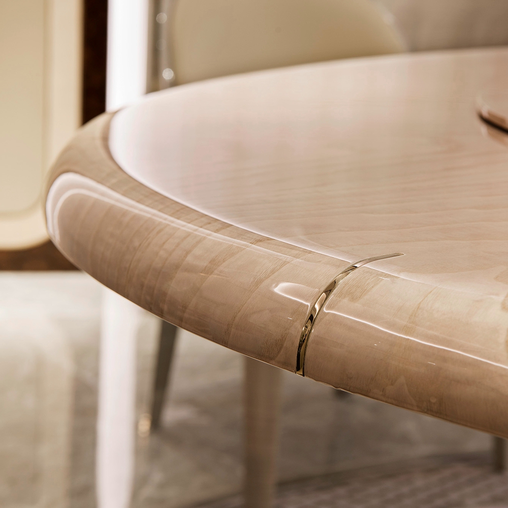 Metal Base Round Modern Luxury Dining Table