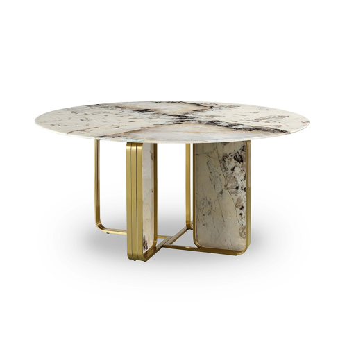 Italian modern dining room table set 6 seater dining tables with rotating center