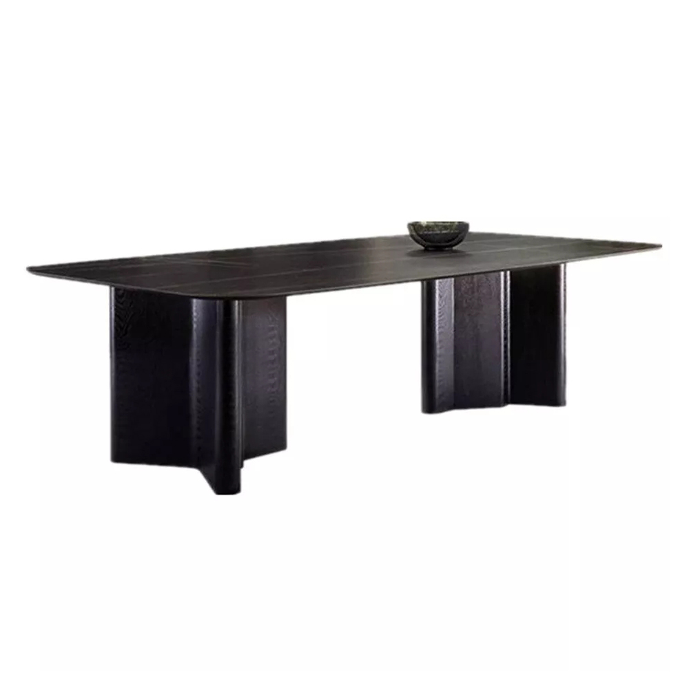 Modern Italian Home Furniture Rectangle Long Stone Marble Top Dining Table