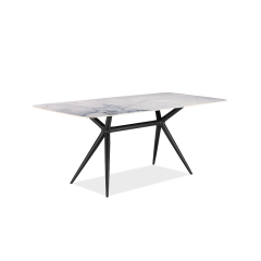 Modern Metal Base Table Marble ceramic Rectangle Dining Table Set