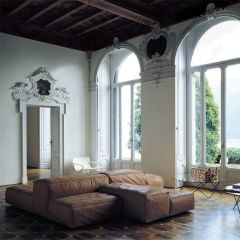 Modular sofa living room L shape furniture leather modern design sofa