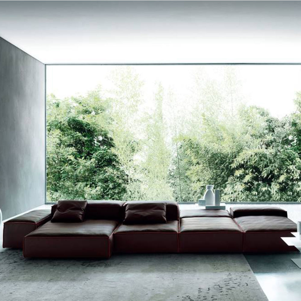 Tailor made L shape modular leather couch