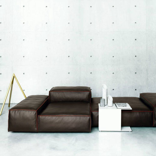 Tailor made L shape modular leather couch