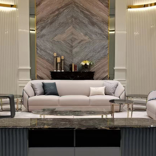 Minimalist Design White Leather Metal Frame Living Room Modern Sofa Set - EKAR FURNITURE