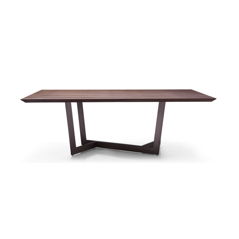 MDF(25MM) veneered in walnut in lacquer dining table