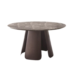 MDF lacquer in matte black stainless steel in pure copper brushed dinning table