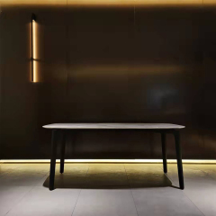 MDF lacquer in matte black ashwood in matte black dining table