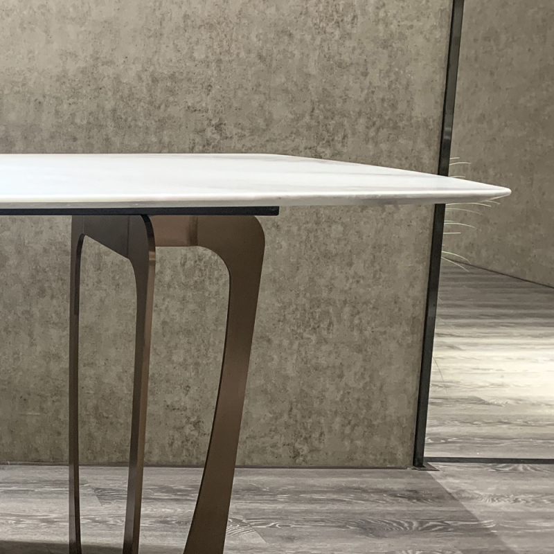 Marble Table Top Metal Base Modern Dining Table