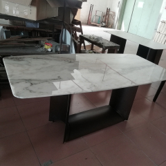 MDF lacquer in matte black stainless steel dining table