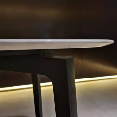 MDF lacquer in matte black ashwood in matte black dining table