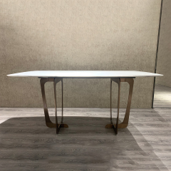 Marble Table Top Metal Base Modern Dining Table