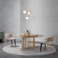 Golden solid wood legs, soft seat, modern design dining chair