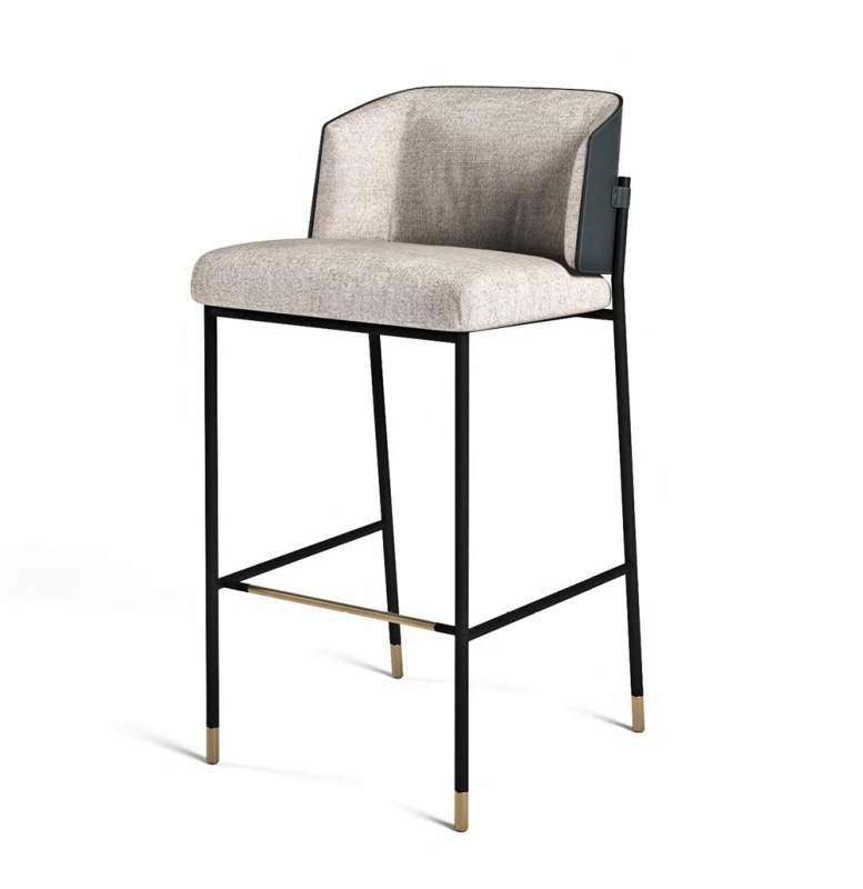 Matel base in matte black matched with cooper color base dining chair