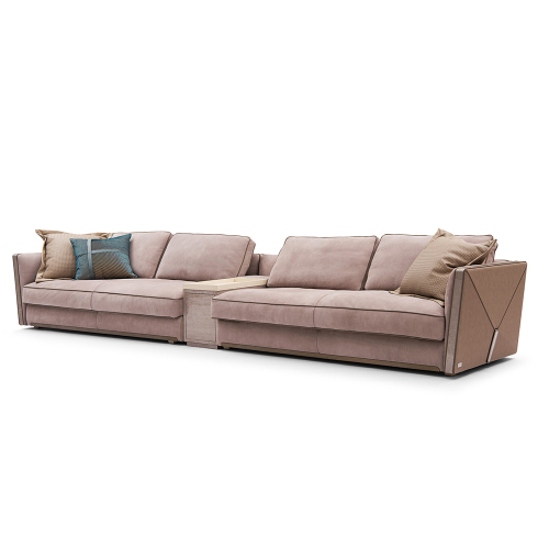 Modern luxury Design living room furniture Wide Seat Leather Sofa