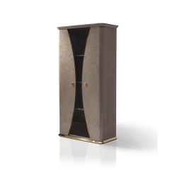 2 Doors Quality High Gloss Veneer Glass Cabinet