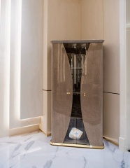 2 Doors Quality High Gloss Veneer Glass Cabinet