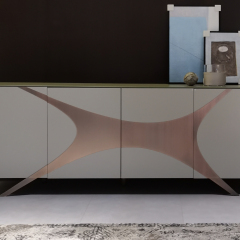 Matel feet in pure copper brushed treatment sideboard
