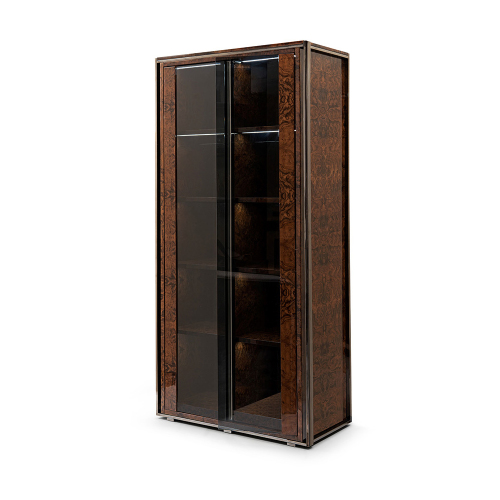 Modern Luxury Veneer Glass Door Cabinet