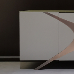 Matel feet in pure copper brushed treatment sideboard