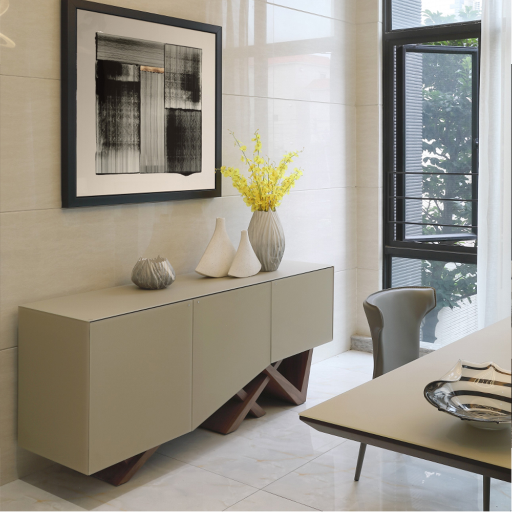 MDF feet veneered in walnut sideboard