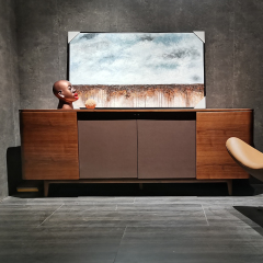 Catalpa base lacquered in walnut color sideboard