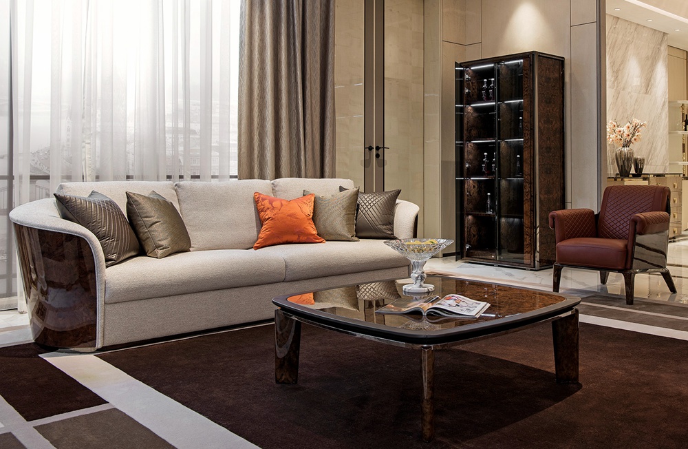 Modern wood veneer sofa to create a fashionable life