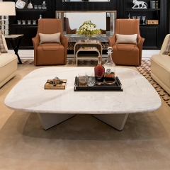 Modern design combination coffee table natural veneer luxury furniture side table