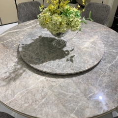 Modern marble luxury round dining table with swivel table