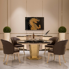Dining roomLuxurious Modern Round Marble Dining Table