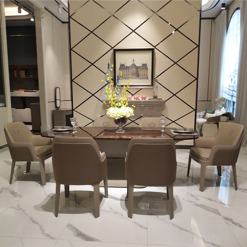 Living room modern square design luxury marble dining table