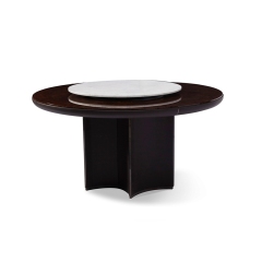 Modern marble luxury round dining table with swivel table