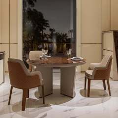Lauren black gold marble round dining table
