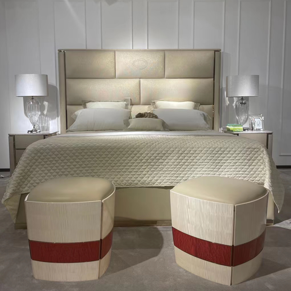 Latest Bedroom Furniture Design Upholstered Modern Leather Bed