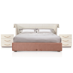 Khung giường đầy đủ Giường đôi màu hồng