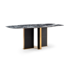 Modern Style Set Home Furniture Rectangle Marble Factory Dining Table