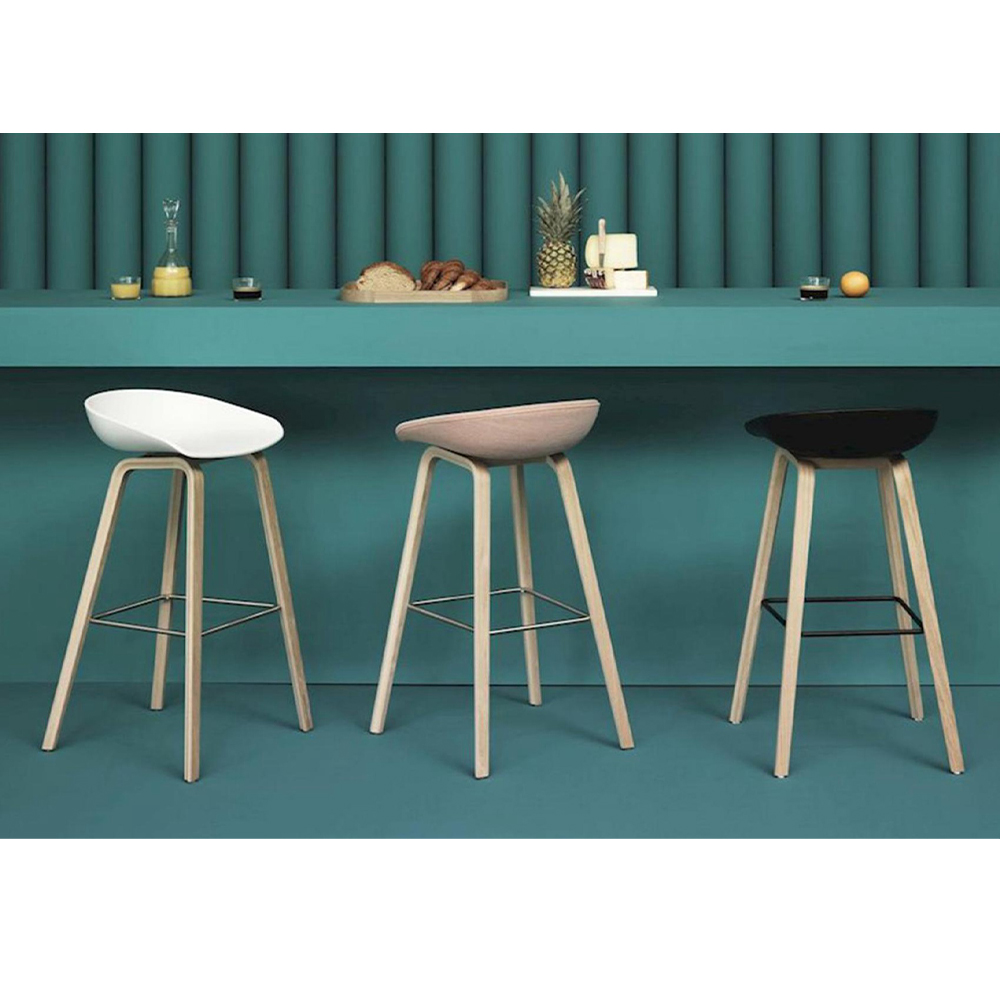 Wooden Leg Stool Armless High Bar Chair For Bar Table