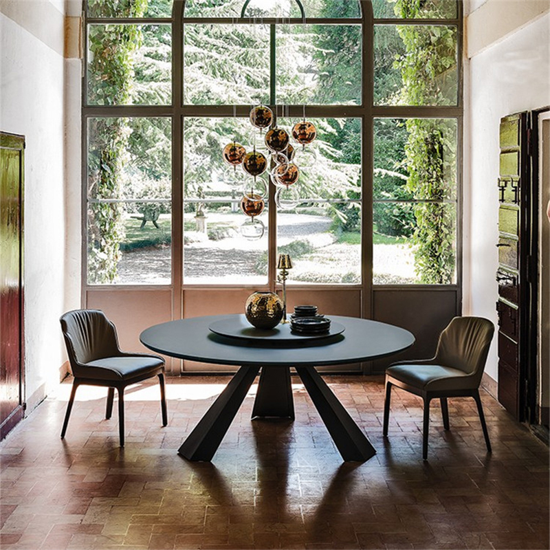 Dining Room Furniture Metal Modern Large Round Dining Table