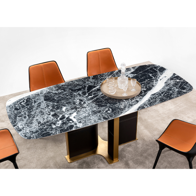 Modern Style Set Home Furniture Rectangle Marble Factory Dining Table