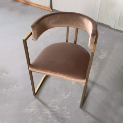 Modern Restaurant Artificial Leather Dining Chair with Metal Leg