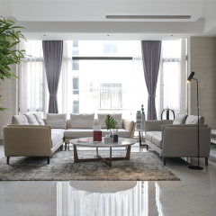 Leather Modern Upholstery L Shaped Living Room Sofa Set