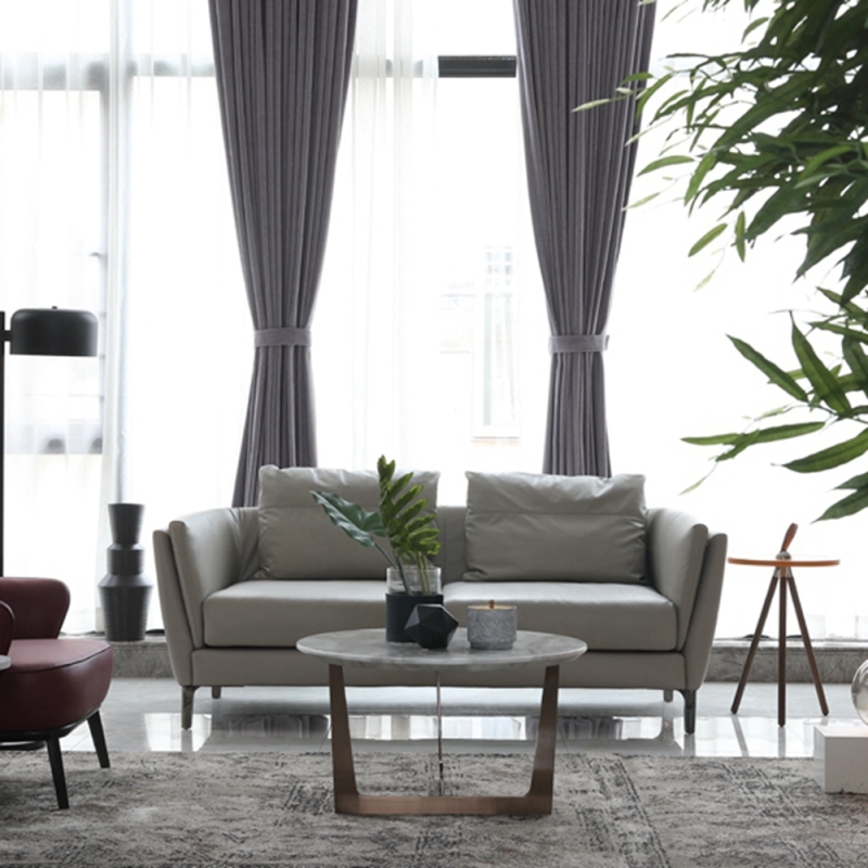 Leather Modern Upholstery L-Shaped Living Room Sofa Set
