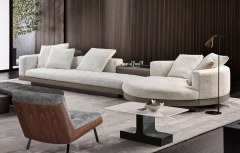 Italian minimalist living room home design luxury fabric high-end sofa