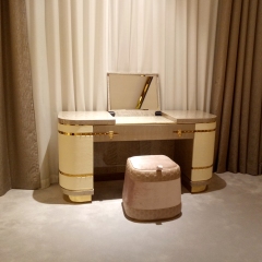 Metal Base Luxury Design Leather Dressing Table